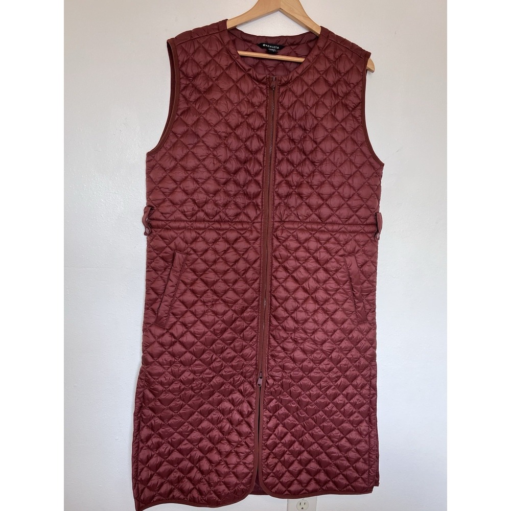 ATHLETA (L) Whisper Featherless Long Quilted Vest-Gorpcore-Insulated-Athleisure - Picture 2 of 15